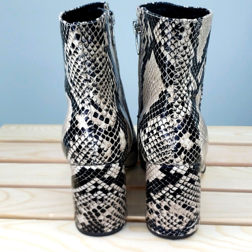Marc Fisher Snake Skin Block Heel Booties - image 4